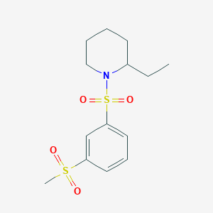 molecular formula C14H21NO4S2 B5401979 2-ethyl-1-{[3-(methylsulfonyl)phenyl]sulfonyl}piperidine 