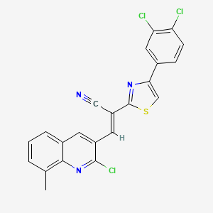 molecular formula C22H12Cl3N3S B5401984 3-(2-chloro-8-methyl-3-quinolinyl)-2-[4-(3,4-dichlorophenyl)-1,3-thiazol-2-yl]acrylonitrile 