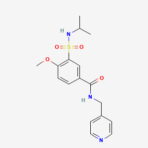 molecular formula C17H21N3O4S B5401989 3-[(isopropylamino)sulfonyl]-4-methoxy-N-(pyridin-4-ylmethyl)benzamide 