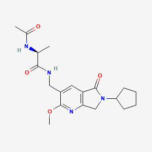 molecular formula C19H26N4O4 B5401993 (2S)-2-(acetylamino)-N-[(6-cyclopentyl-2-methoxy-5-oxo-6,7-dihydro-5H-pyrrolo[3,4-b]pyridin-3-yl)methyl]propanamide 