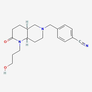molecular formula C19H25N3O2 B5402001 4-{[(4aS*,8aR*)-1-(3-hydroxypropyl)-2-oxooctahydro-1,6-naphthyridin-6(2H)-yl]methyl}benzonitrile 