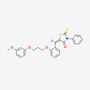 molecular formula C26H23NO4S2 B5402011 5-{2-[3-(3-methoxyphenoxy)propoxy]benzylidene}-3-phenyl-2-thioxo-1,3-thiazolidin-4-one 