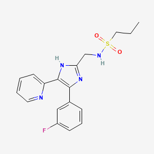 N-{[4-(3-fluorophenyl)-5-pyridin-2-yl-1H-imidazol-2-yl]methyl}propane-1-sulfonamide