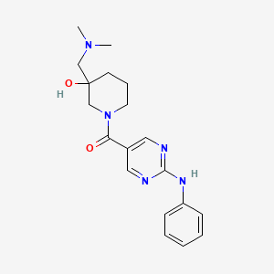 molecular formula C19H25N5O2 B5402033 1-[(2-anilino-5-pyrimidinyl)carbonyl]-3-[(dimethylamino)methyl]-3-piperidinol 