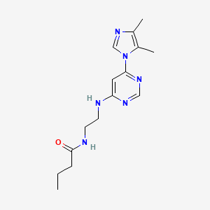 molecular formula C15H22N6O B5402039 N-(2-{[6-(4,5-dimethyl-1H-imidazol-1-yl)-4-pyrimidinyl]amino}ethyl)butanamide 