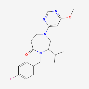 molecular formula C20H25FN4O2 B5402043 4-(4-fluorobenzyl)-3-isopropyl-1-(6-methoxypyrimidin-4-yl)-1,4-diazepan-5-one 