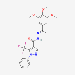 molecular formula C22H21F3N4O4 B5402057 1-phenyl-5-(trifluoromethyl)-N'-[1-(3,4,5-trimethoxyphenyl)ethylidene]-1H-pyrazole-4-carbohydrazide 