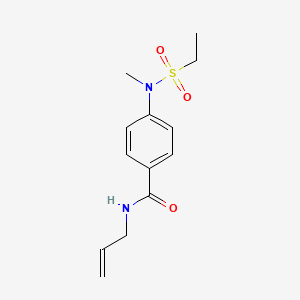molecular formula C13H18N2O3S B5402063 N-allyl-4-[(ethylsulfonyl)(methyl)amino]benzamide 