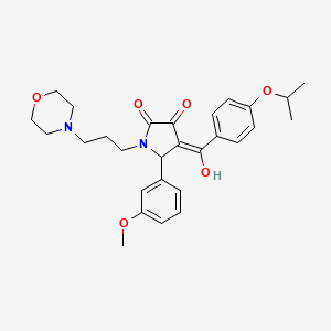 molecular formula C28H34N2O6 B5402077 3-hydroxy-4-(4-isopropoxybenzoyl)-5-(3-methoxyphenyl)-1-[3-(4-morpholinyl)propyl]-1,5-dihydro-2H-pyrrol-2-one 
