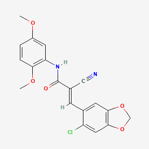 3-(6-chloro-1,3-benzodioxol-5-yl)-2-cyano-N-(2,5-dimethoxyphenyl)acrylamide