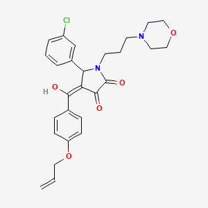 molecular formula C27H29ClN2O5 B5402125 4-[4-(allyloxy)benzoyl]-5-(3-chlorophenyl)-3-hydroxy-1-[3-(4-morpholinyl)propyl]-1,5-dihydro-2H-pyrrol-2-one 