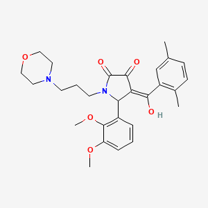 molecular formula C28H34N2O6 B5402143 5-(2,3-dimethoxyphenyl)-4-(2,5-dimethylbenzoyl)-3-hydroxy-1-[3-(4-morpholinyl)propyl]-1,5-dihydro-2H-pyrrol-2-one 