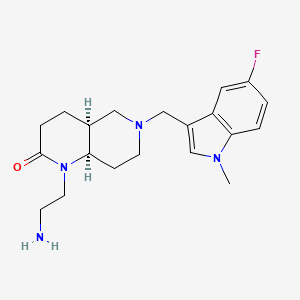 molecular formula C20H27FN4O B5402151 rel-(4aS,8aR)-1-(2-aminoethyl)-6-[(5-fluoro-1-methyl-1H-indol-3-yl)methyl]octahydro-1,6-naphthyridin-2(1H)-one dihydrochloride 