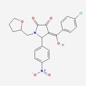 molecular formula C22H19ClN2O6 B5402158 4-(4-chlorobenzoyl)-3-hydroxy-5-(4-nitrophenyl)-1-(tetrahydro-2-furanylmethyl)-1,5-dihydro-2H-pyrrol-2-one CAS No. 488804-17-7