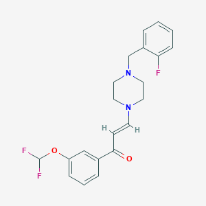 molecular formula C21H21F3N2O2 B5402159 1-[3-(difluoromethoxy)phenyl]-3-[4-(2-fluorobenzyl)-1-piperazinyl]-2-propen-1-one 