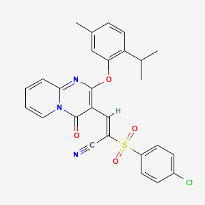molecular formula C27H22ClN3O4S B5402161 2-[(4-chlorophenyl)sulfonyl]-3-[2-(2-isopropyl-5-methylphenoxy)-4-oxo-4H-pyrido[1,2-a]pyrimidin-3-yl]acrylonitrile 