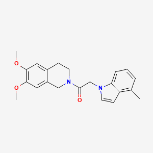 molecular formula C22H24N2O3 B5402173 6,7-dimethoxy-2-[(4-methyl-1H-indol-1-yl)acetyl]-1,2,3,4-tetrahydroisoquinoline 