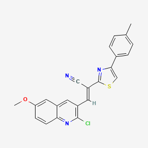 molecular formula C23H16ClN3OS B5402194 3-(2-chloro-6-methoxy-3-quinolinyl)-2-[4-(4-methylphenyl)-1,3-thiazol-2-yl]acrylonitrile 