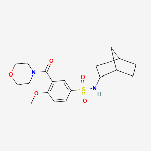 molecular formula C19H26N2O5S B5402202 N-bicyclo[2.2.1]hept-2-yl-4-methoxy-3-(4-morpholinylcarbonyl)benzenesulfonamide 