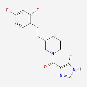molecular formula C18H21F2N3O B5402219 3-[2-(2,4-difluorophenyl)ethyl]-1-[(4-methyl-1H-imidazol-5-yl)carbonyl]piperidine 