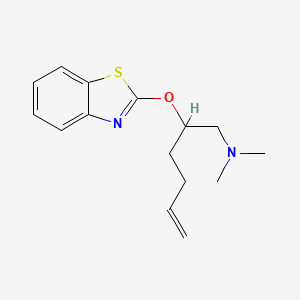 molecular formula C15H20N2OS B5402225 1-[(2R,5S)-5-(1,3-benzothiazol-2-ylmethyl)tetrahydrofuran-2-yl]-N,N-dimethylmethanamine 