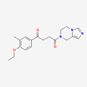 molecular formula C19H23N3O3 B5402244 4-(5,6-dihydroimidazo[1,5-a]pyrazin-7(8H)-yl)-1-(4-ethoxy-3-methylphenyl)-4-oxobutan-1-one 