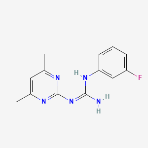 molecular formula C13H14FN5 B5402252 N-(4,6-dimethyl-2-pyrimidinyl)-N'-(3-fluorophenyl)guanidine 