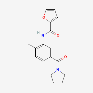 molecular formula C17H18N2O3 B5402258 N-[2-methyl-5-(1-pyrrolidinylcarbonyl)phenyl]-2-furamide 