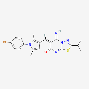 molecular formula C21H20BrN5OS B5402260 6-{[1-(4-bromophenyl)-2,5-dimethyl-1H-pyrrol-3-yl]methylene}-5-imino-2-isopropyl-5,6-dihydro-7H-[1,3,4]thiadiazolo[3,2-a]pyrimidin-7-one 