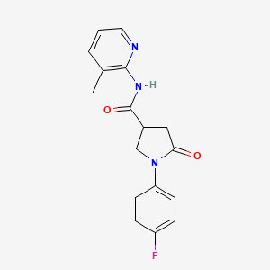 molecular formula C17H16FN3O2 B5402275 1-(4-fluorophenyl)-N-(3-methyl-2-pyridinyl)-5-oxo-3-pyrrolidinecarboxamide 