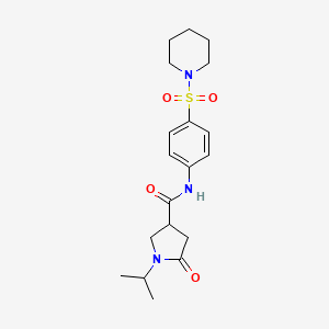 molecular formula C19H27N3O4S B5402277 1-isopropyl-5-oxo-N-[4-(piperidin-1-ylsulfonyl)phenyl]pyrrolidine-3-carboxamide 