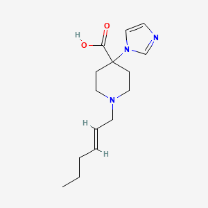 molecular formula C15H23N3O2 B5402298 1-[(2E)-hex-2-en-1-yl]-4-(1H-imidazol-1-yl)piperidine-4-carboxylic acid 