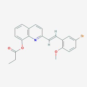 molecular formula C21H18BrNO3 B5402310 2-[2-(5-bromo-2-methoxyphenyl)vinyl]-8-quinolinyl propionate 