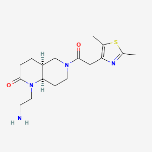 molecular formula C17H26N4O2S B5402311 rel-(4aS,8aR)-1-(2-aminoethyl)-6-[(2,5-dimethyl-1,3-thiazol-4-yl)acetyl]octahydro-1,6-naphthyridin-2(1H)-one hydrochloride 