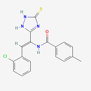 molecular formula C18H15ClN4OS B5402323 N-[2-(2-chlorophenyl)-1-(5-thioxo-4,5-dihydro-1H-1,2,4-triazol-3-yl)vinyl]-4-methylbenzamide 