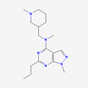 molecular formula C17H28N6 B5402326 N,1-dimethyl-N-[(1-methyl-3-piperidinyl)methyl]-6-propyl-1H-pyrazolo[3,4-d]pyrimidin-4-amine 