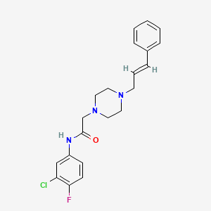 molecular formula C21H23ClFN3O B5402327 N-(3-chloro-4-fluorophenyl)-2-[4-(3-phenyl-2-propen-1-yl)-1-piperazinyl]acetamide 
