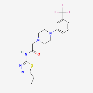 molecular formula C17H20F3N5OS B5402337 N-(5-ethyl-1,3,4-thiadiazol-2-yl)-2-{4-[3-(trifluoromethyl)phenyl]-1-piperazinyl}acetamide 