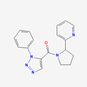 molecular formula C18H17N5O B5402369 2-{1-[(1-phenyl-1H-1,2,3-triazol-5-yl)carbonyl]pyrrolidin-2-yl}pyridine 