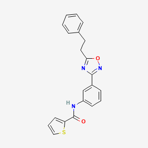 molecular formula C21H17N3O2S B5402383 N-{3-[5-(2-phenylethyl)-1,2,4-oxadiazol-3-yl]phenyl}thiophene-2-carboxamide 
