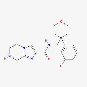 N-{[4-(3-fluorophenyl)tetrahydro-2H-pyran-4-yl]methyl}-5,6,7,8-tetrahydroimidazo[1,2-a]pyrazine-2-carboxamide
