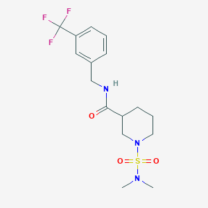 molecular formula C16H22F3N3O3S B5402400 1-[(dimethylamino)sulfonyl]-N-[3-(trifluoromethyl)benzyl]-3-piperidinecarboxamide 