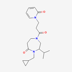 molecular formula C20H29N3O3 B5402408 4-(cyclopropylmethyl)-3-isopropyl-1-[3-(2-oxopyridin-1(2H)-yl)propanoyl]-1,4-diazepan-5-one 