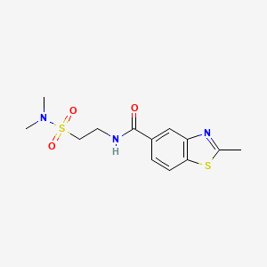 molecular formula C13H17N3O3S2 B5402413 N-{2-[(dimethylamino)sulfonyl]ethyl}-2-methyl-1,3-benzothiazole-5-carboxamide 