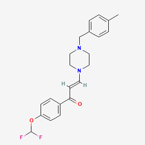 molecular formula C22H24F2N2O2 B5402418 1-[4-(difluoromethoxy)phenyl]-3-[4-(4-methylbenzyl)-1-piperazinyl]-2-propen-1-one 