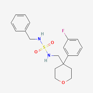 molecular formula C19H23FN2O3S B5402423 N-benzyl-N'-{[4-(3-fluorophenyl)tetrahydro-2H-pyran-4-yl]methyl}sulfamide 