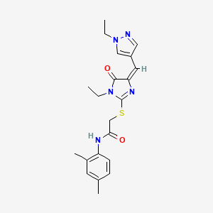 molecular formula C21H25N5O2S B5402438 N-(2,4-dimethylphenyl)-2-({1-ethyl-4-[(1-ethyl-1H-pyrazol-4-yl)methylene]-5-oxo-4,5-dihydro-1H-imidazol-2-yl}thio)acetamide 