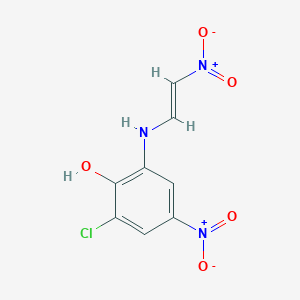 molecular formula C8H6ClN3O5 B5402460 2-chloro-4-nitro-6-[(2-nitrovinyl)amino]phenol 