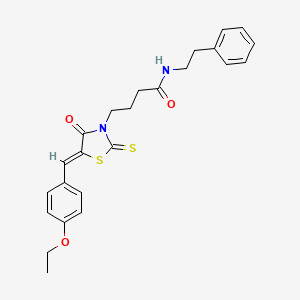 molecular formula C24H26N2O3S2 B5402522 4-[5-(4-ethoxybenzylidene)-4-oxo-2-thioxo-1,3-thiazolidin-3-yl]-N-(2-phenylethyl)butanamide 