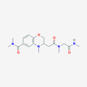 molecular formula C18H26N4O4 B5402544 N,N,4-trimethyl-3-(2-{methyl[2-(methylamino)-2-oxoethyl]amino}-2-oxoethyl)-3,4-dihydro-2H-1,4-benzoxazine-6-carboxamide 